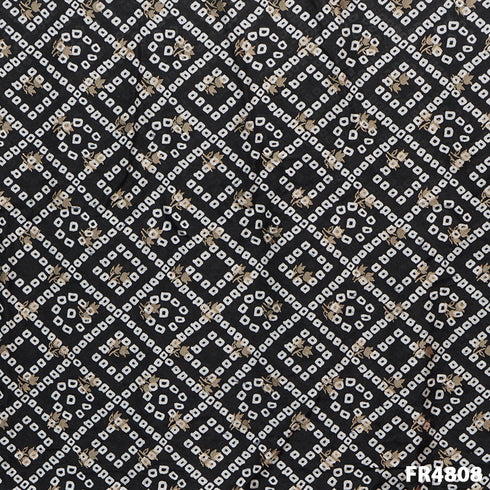 Bandhani Print Banarasi Silk Fabric-Fr4808